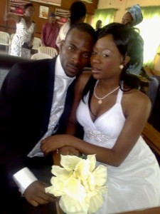 the couple exchanging vows at the Surulere registry (2) The couple looked cute together on their wedding day...