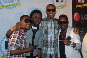 Choc City boys MI, Ice prince, Jesse Jags pose with Naeto C