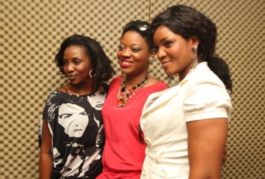 Genny and Omosexy pose with Ije producer Chineze Anayaene