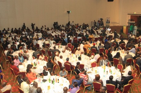 Overheard view of guests