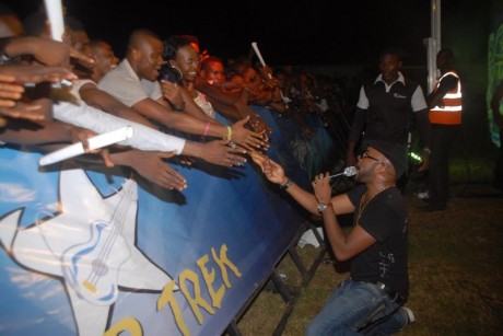 Banky connects with his Asaba fans..