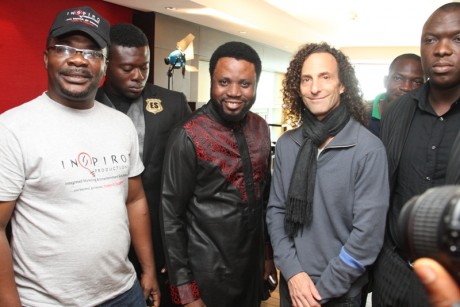 Mike Aremu And Kenny G before the show...
