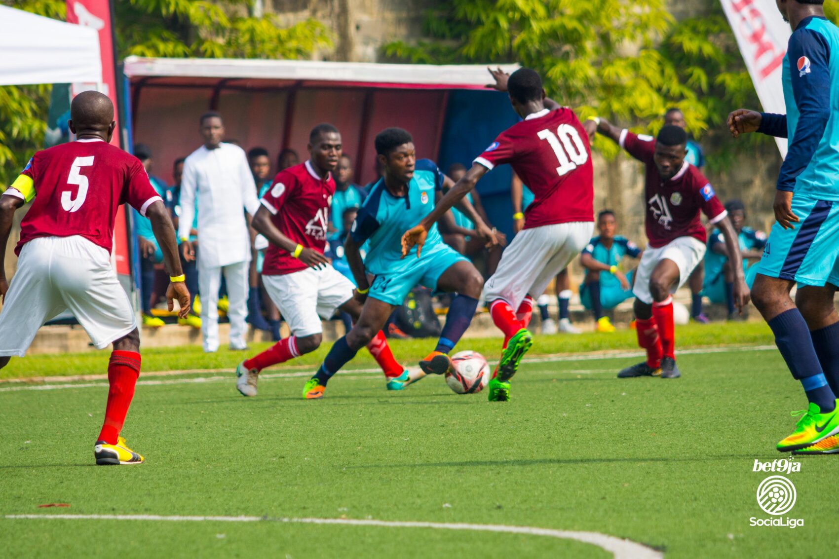 Men on a football field