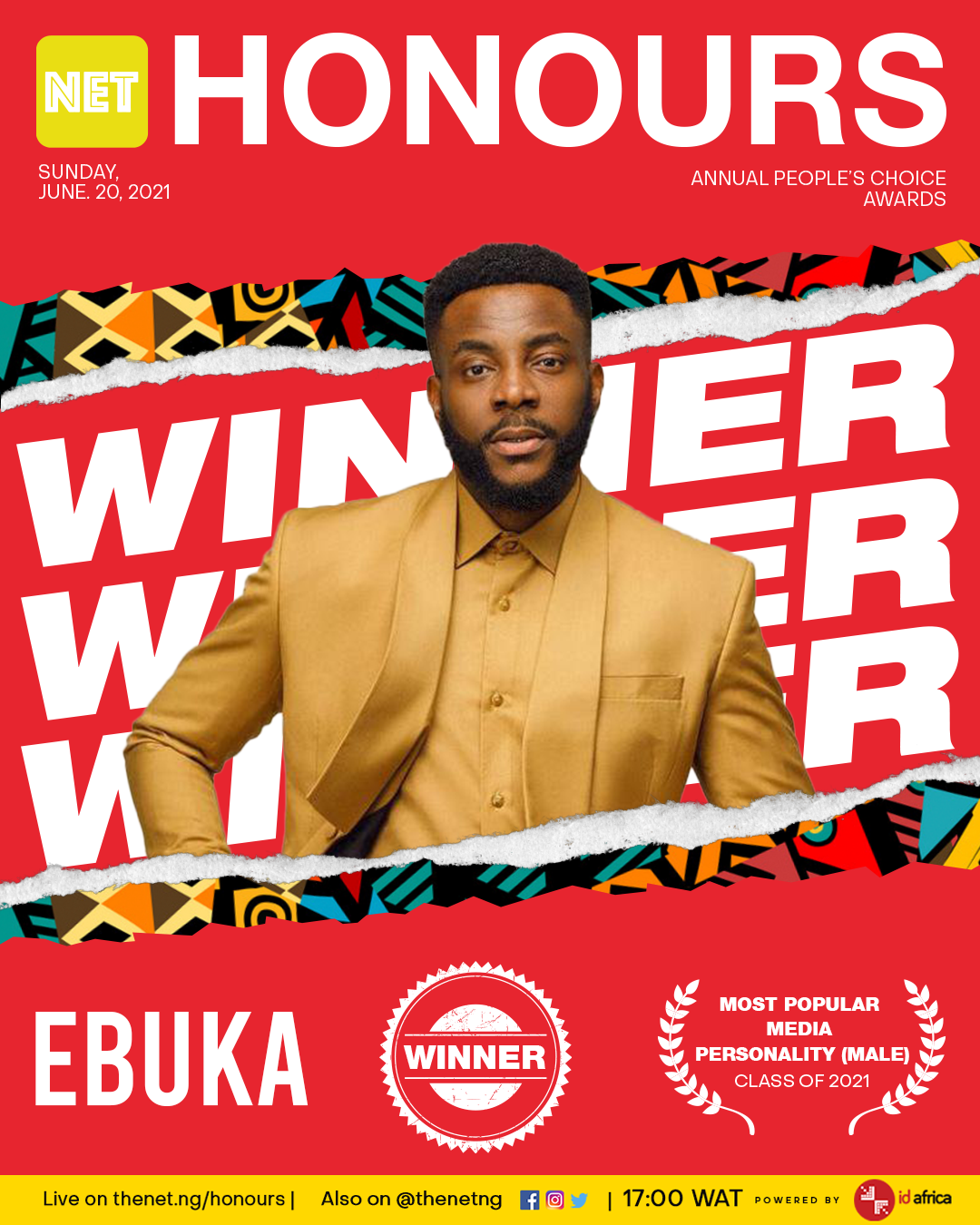 Ebuka NET Honours 2021