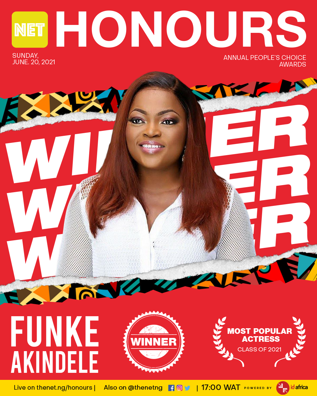 Funke Akindele NET Honours 2021