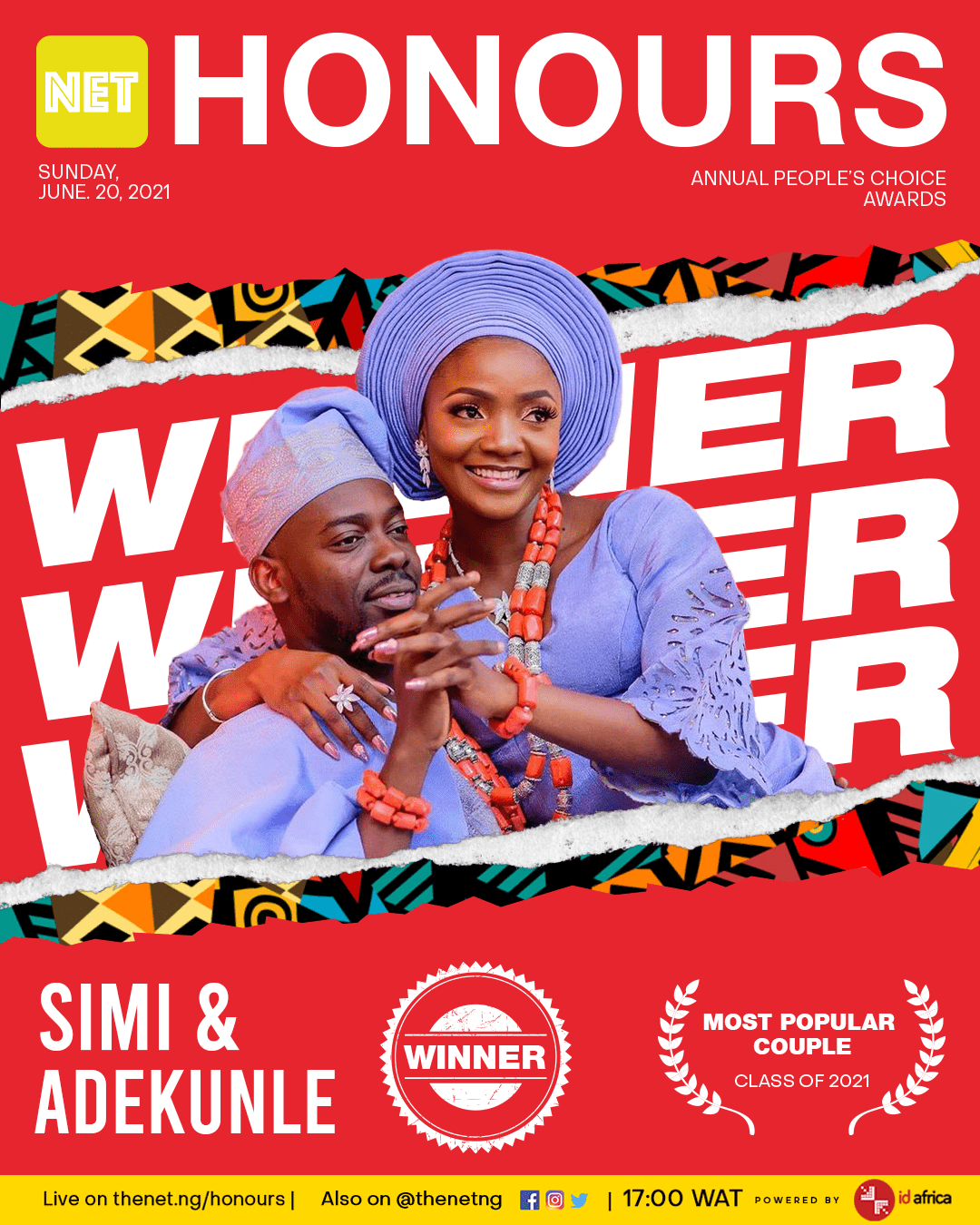 adekunle gold and simi most popular couple net honours class of 2021