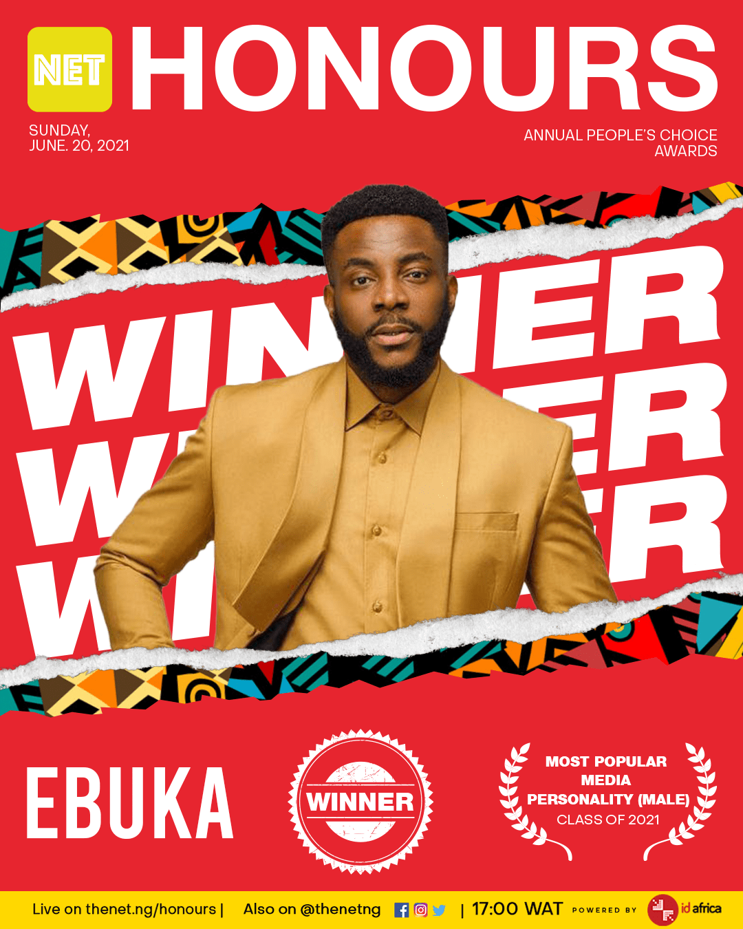 ebuka most popular media personality male net honours class of 2021