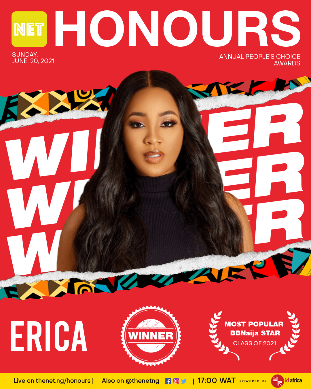 erica most popular bbnaija star net honours class of 2021