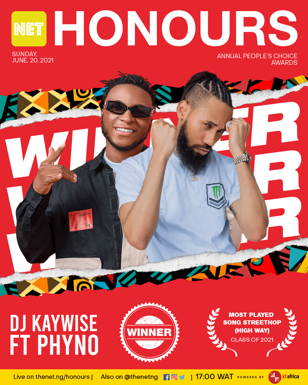 highway by phyno and dj kaywise most played streethop net honours 2021