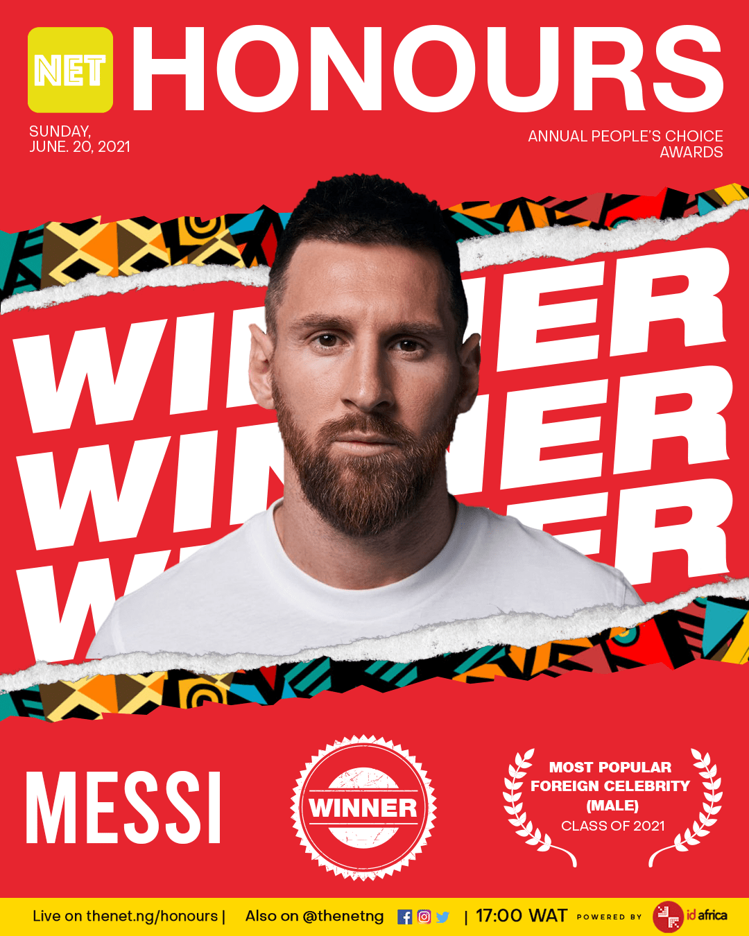 messi most popular male foreign celebrity net honours class of 2021png