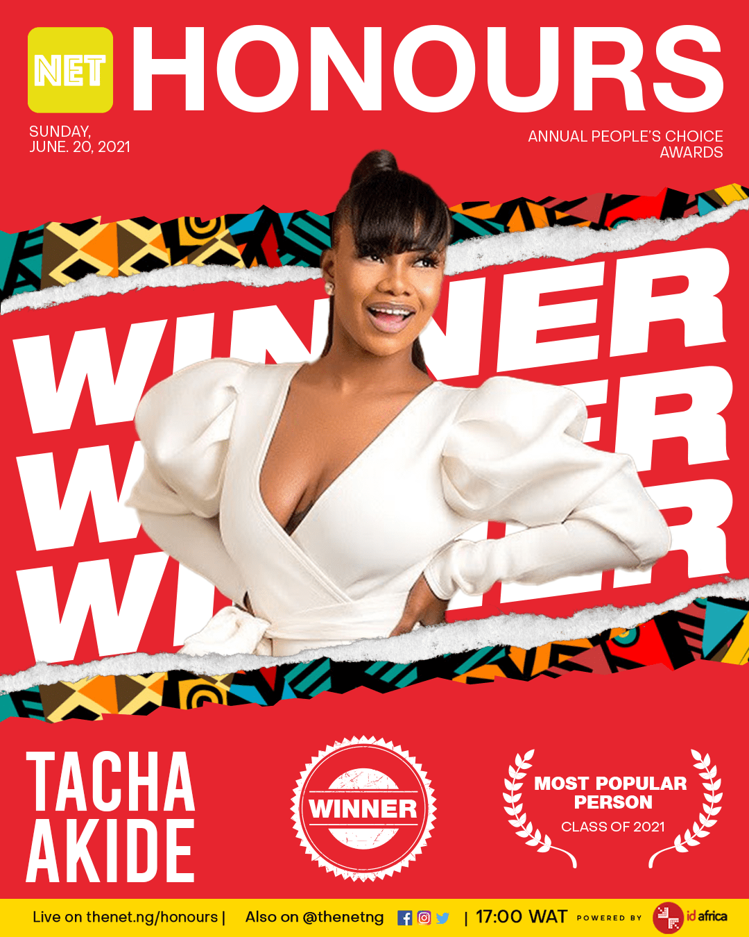 tacha akide most popular person net honours class of 2021