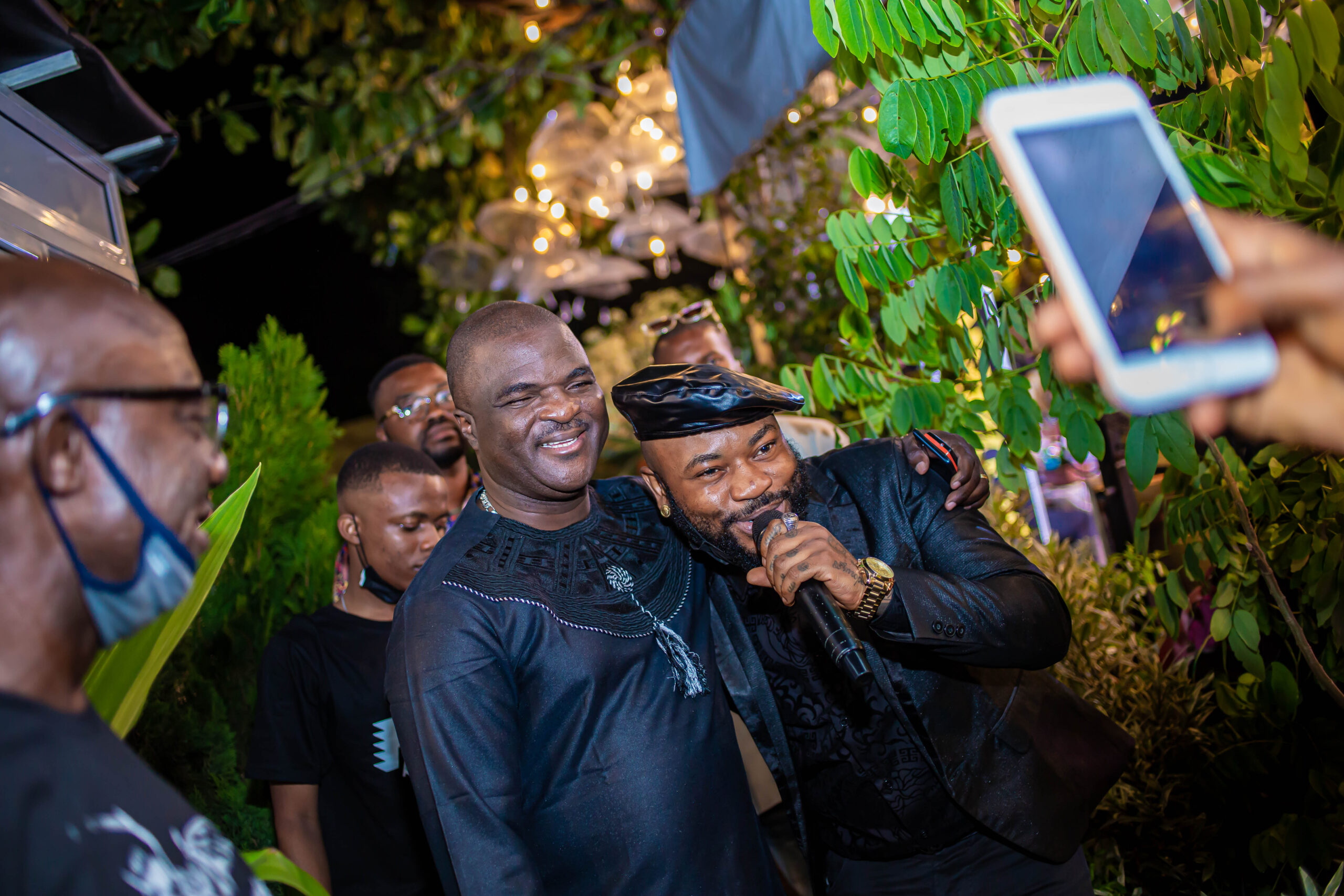 Obesere and Shanko Rasheedat fuji in the garden