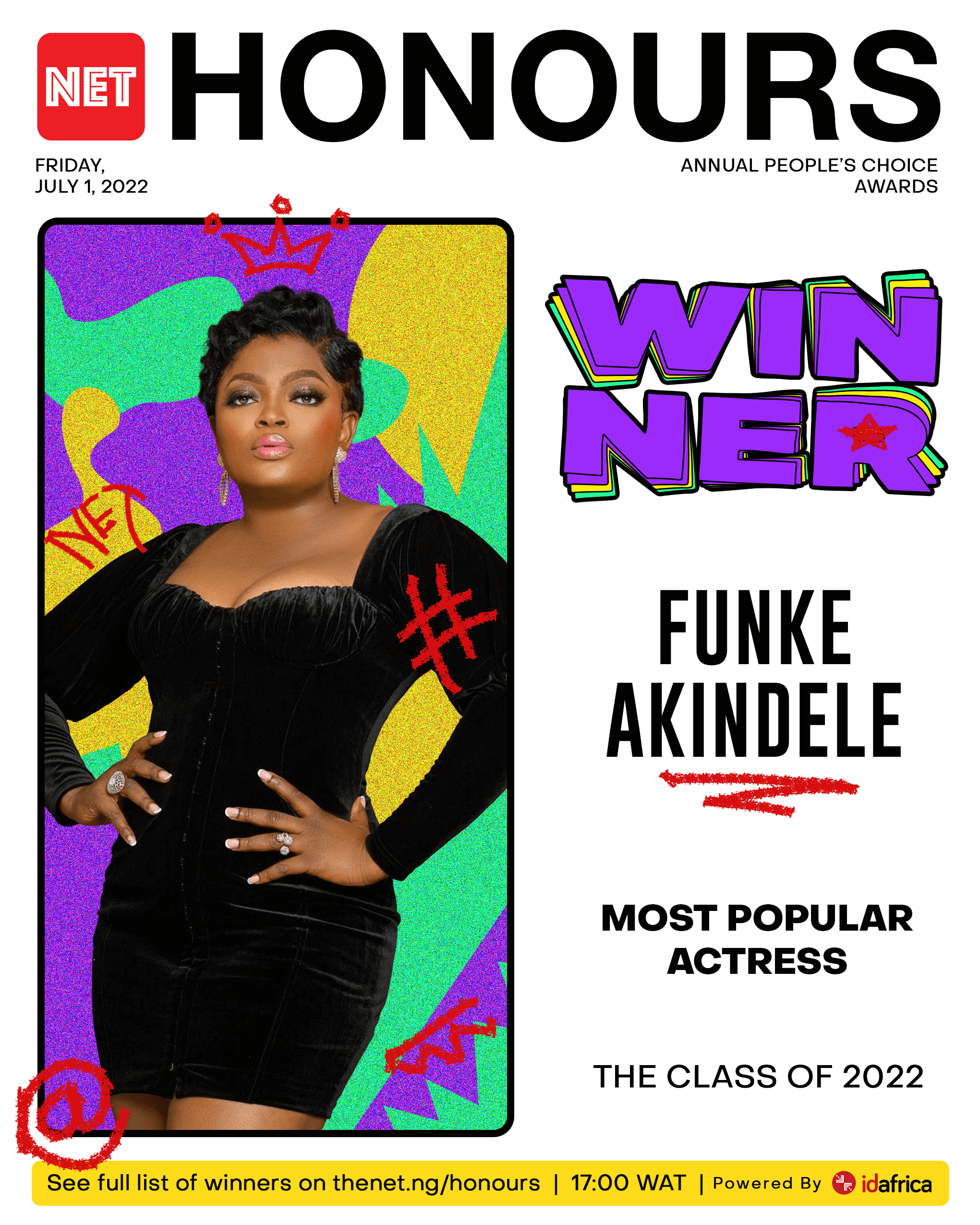 net honours class of 2022 most popular actress