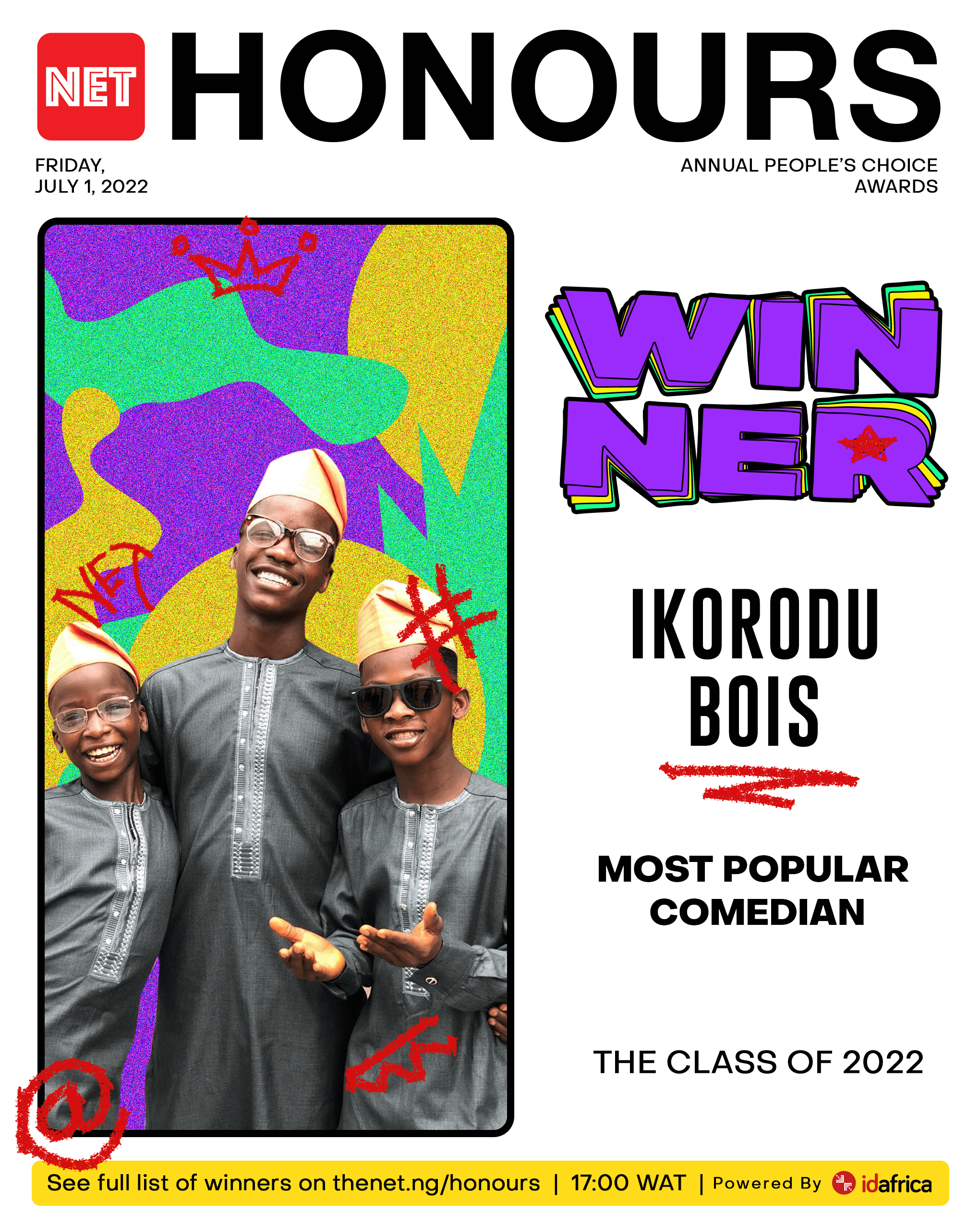 net honours class of 2022 most popular comedian