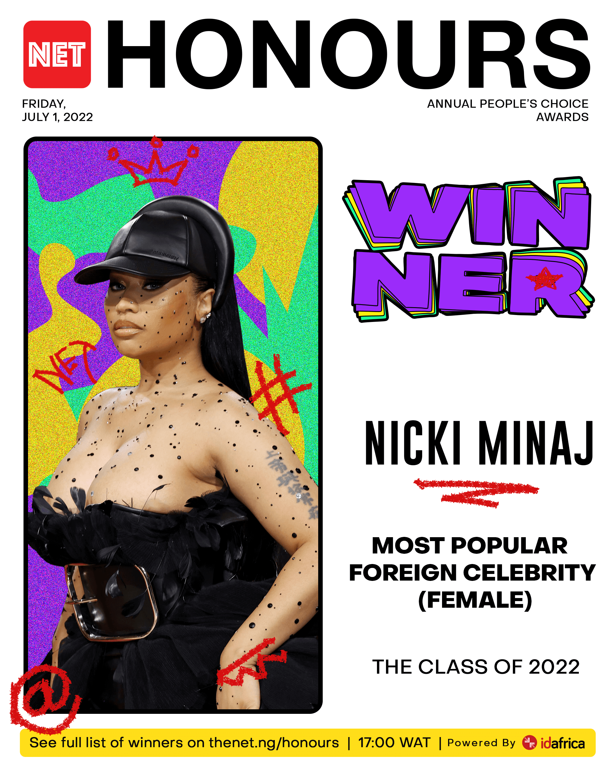 net honours class of 2022 most popular foreign celebrity female