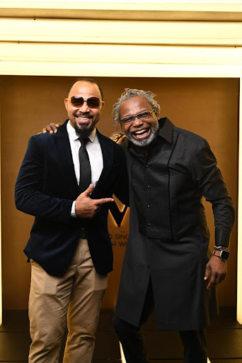 Actor and film producer, Ramsey Nouah, creative director and publisher of Mania Magazine, Kelechi Amadi-Obi at The Macallan M Launch