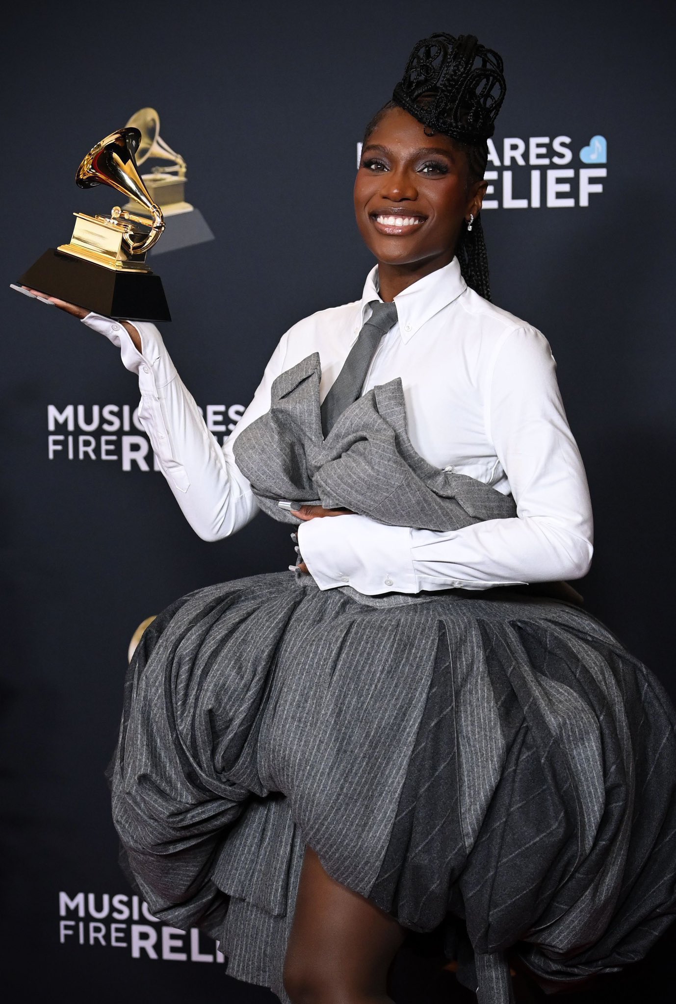 Doechii with her Grammy award for 'Best Rap Album'